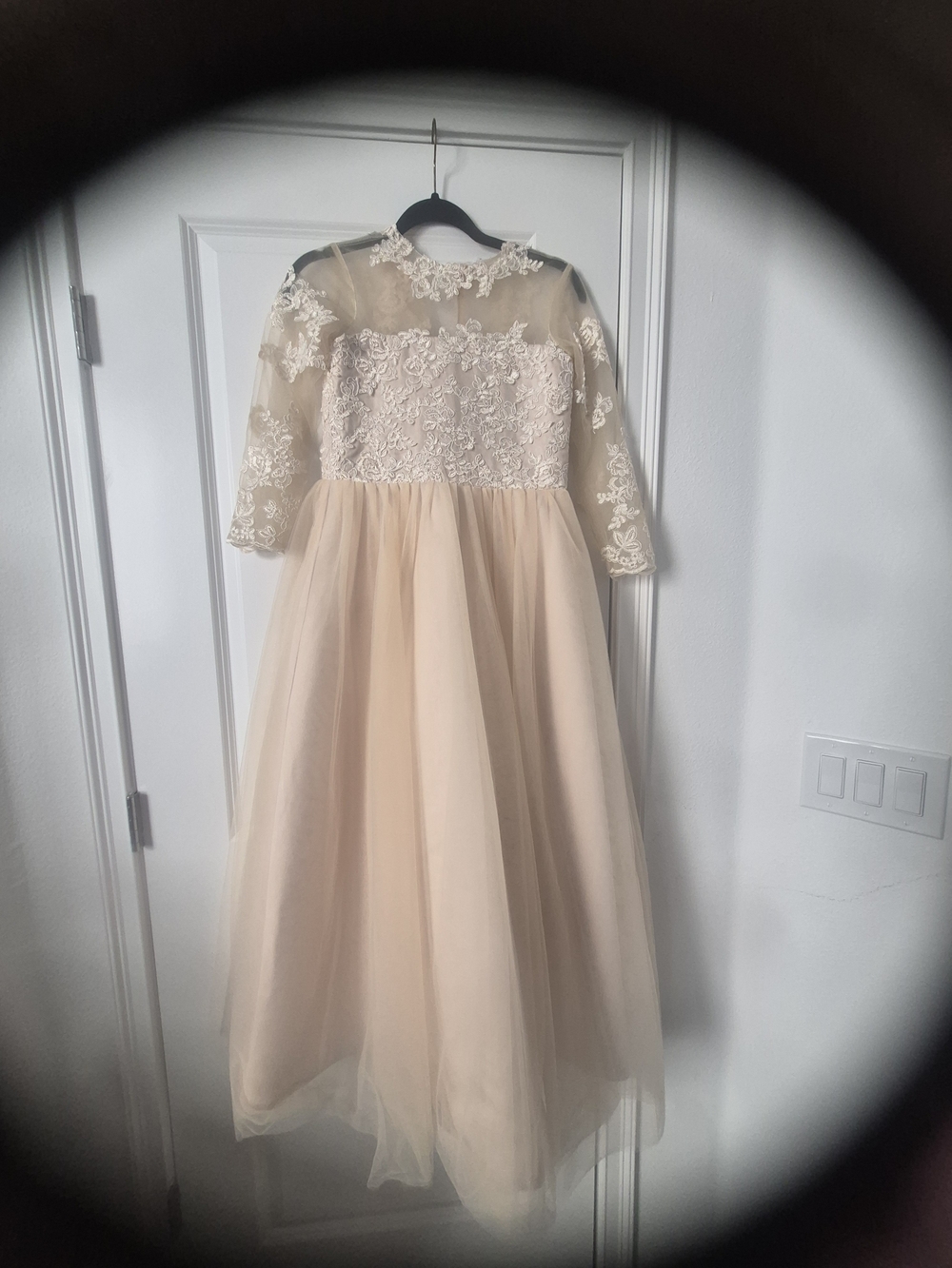 Girls Cream Lace & Tulle Occasion Dress